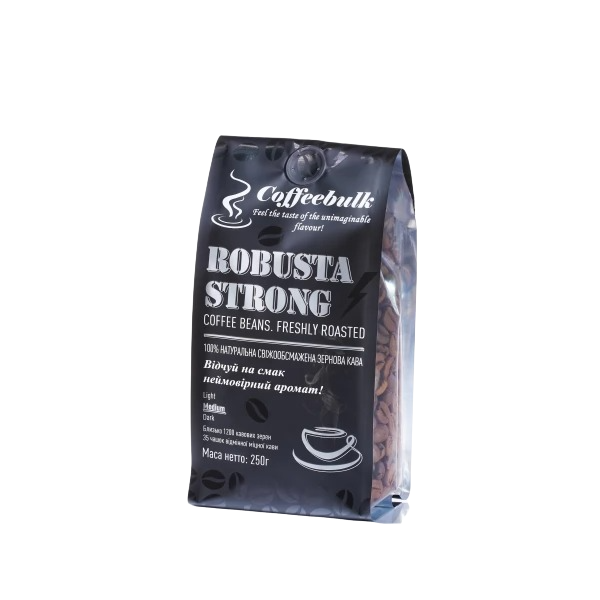 Кофе в зернах Robusta Strong CoffeeBulk 250 гр new